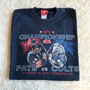 Vintage New England Patriots Shirt Tee Mens XL 2004 AFC Championship NFL Colts